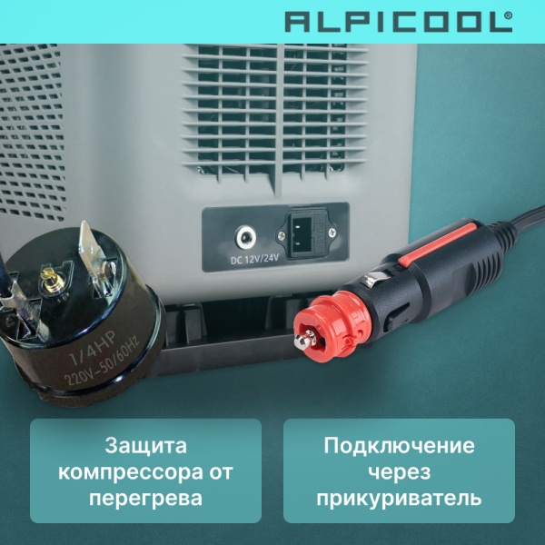 Автохолодильник-подлокотник Alpicool CF15 (12/24)